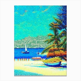 Boracay Philippines Pointillism Style Tropical Destination Canvas Print