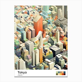 Tokyo, Japan, Geometric Illustration 2 Poster Canvas Print