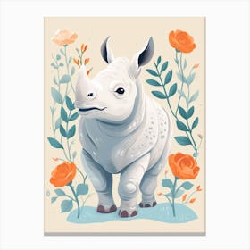 Baby Animal Illustration  Rhino 1 Canvas Print