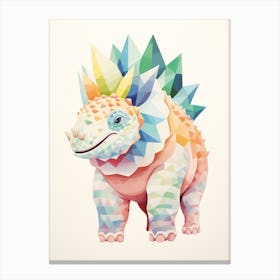 Colourful Dinosaur Pachyrhinosaurus 1 Canvas Print