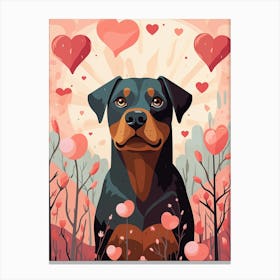 Rottweiler Dog In The Forest Canvas Print