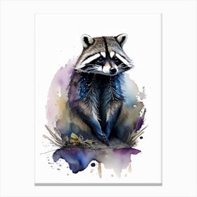 Raccoon Watercolour Canvas Print