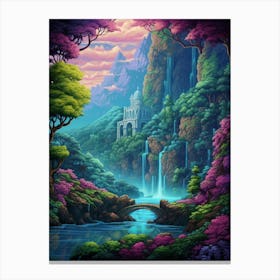 Fantasy Landscape Pixel Art 1 Canvas Print