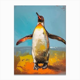 Galapagos Penguin Salisbury Plain Colour Block Painting 3 Canvas Print