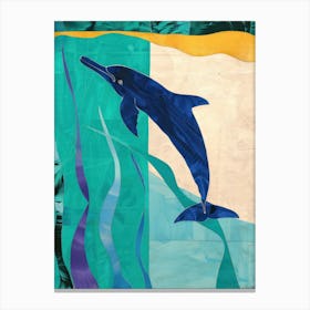 Dolphin 4 Cut Out Collage Canvas Print