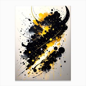 Black And Yellow Abstract Painting Canvas Print