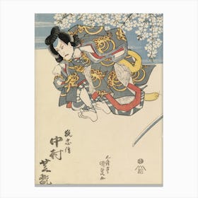 Näyttelijä Nakamura Shikan Näytelmässä Yoshitsune Sembonzakura (Tuhat Kirsikkapuuta), 1829, By Utagawa Canvas Print