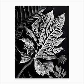 Curry Leaf Linocut Canvas Print