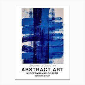 Blue Brush Strokes Abstract 3 Exhibition Poster Canvas Print