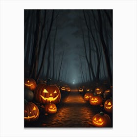 Witch With Pumpkins 7 Canvas Print
