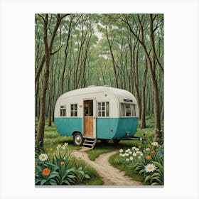 Trailer In The Woods Canvas Print