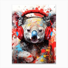 Koala With Headphones animal Canvas Print