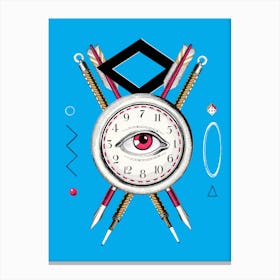 The Clock Tarot Card Canvas Print