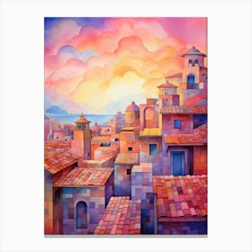 City At Sunset Canvas Print