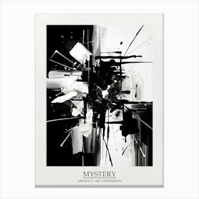 Mystery Abstract Black And White 3 Poster Canvas Print