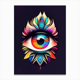 Psychedelic Eye, Symbol, Third Eye Tattoo 4 Canvas Print