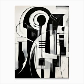 Elegance Abstract Black And White 4 Canvas Print
