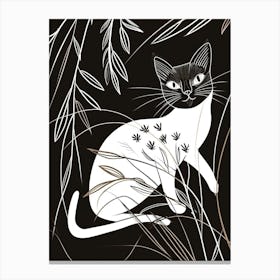 Siamese Cat Minimalist Illustration 4 Canvas Print