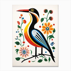 Scandinavian Bird Illustration Cormorant 3 Canvas Print