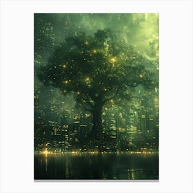 Whimsical Tree In The City Canvas Print