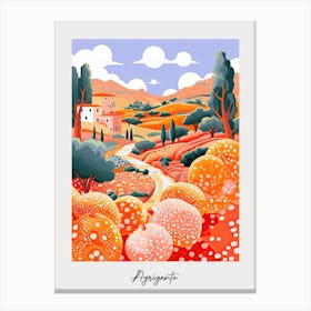 Poster Of Agrigento, Italy, Illustration In The Style Of Pop Art 2 Canvas Print