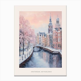 Dreamy Winter Painting Poster Amsterdam Netherlands 2 Canvas Print