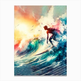 Surfer On The Wave Canvas Print