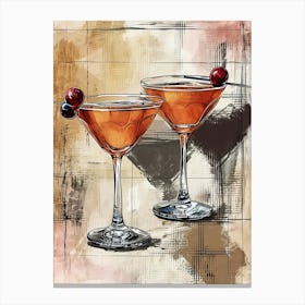 Whiskey Sour Watercolour Inspired Illustration Canvas Print