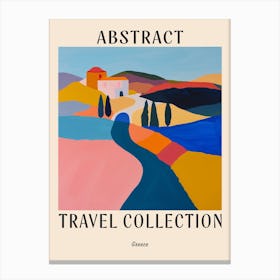 Abstract Travel Collection Poster Greece 2 Canvas Print