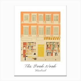 Madrid The Book Nook Pastel Colours 3 Poster Canvas Print