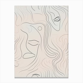 Minimalist Abstract Face Drawing 1 Canvas Print