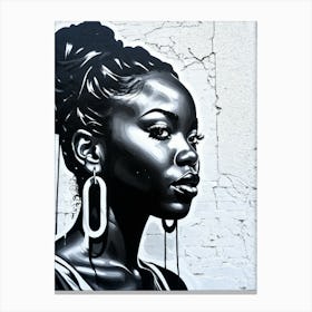 Graffiti Mural Of Beautiful Black Woman 233 Canvas Print