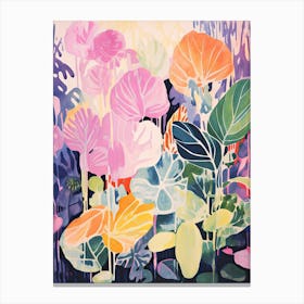 Colourful Botanical Risograph Style 40 Canvas Print
