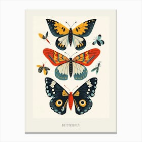 Colourful Insect Illustration Butterfly 7 Poster Canvas Print