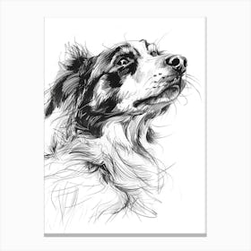 Black & White Dog Line Drawing 2 Canvas Print