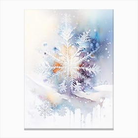 Beauty, Snowflakes, Storybook Watercolours 1 Canvas Print