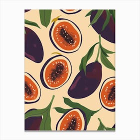 Passion Fruit Pattern Illustration 2 Canvas Print