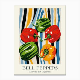 Marche Aux Legumes Bell Peppers Summer Illustration 1 Canvas Print