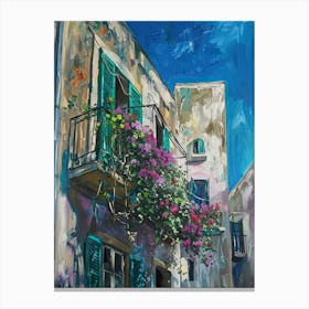 Balcony Painting In Bari 2 Canvas Print