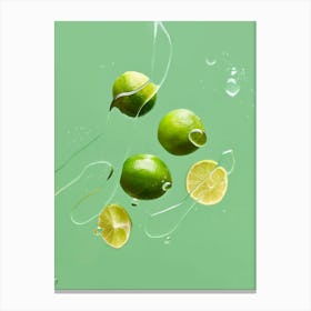 Limes In Water Canvas Print