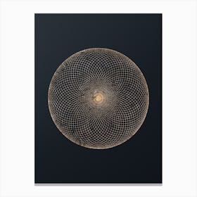 Abstract Geometric Gold Glyph on Dark Teal n.0224 Canvas Print