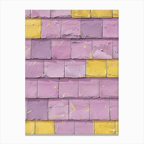 Pink And Yellow Brick Wall Canvas Print