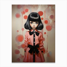 Girl With Black Hair Canvas Print