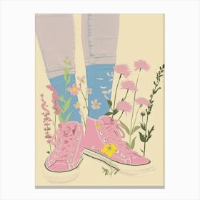 Flowers And Sneakers Spring 4 Canvas Print
