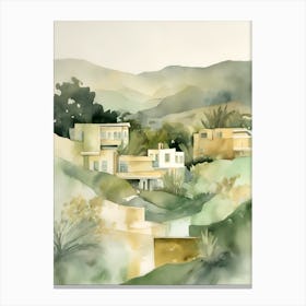 Los Angeles Golden Green Hollywood Hills Canvas Print
