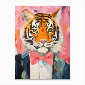 Tiger In A Suit Painting Canvas Print