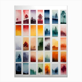 Watercolor Trees 7 Canvas Print