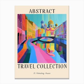 Abstract Travel Collection Poster St Petersburg Russia 3 Canvas Print