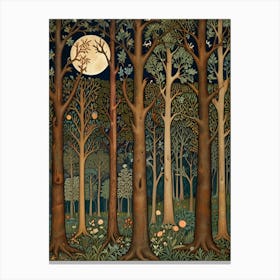 William Morris Forest At Night 23 Canvas Print