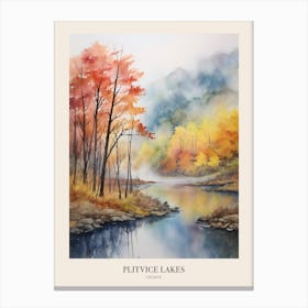 Autumn Forest Landscape Plitvice Lakes National Park Poster Canvas Print
